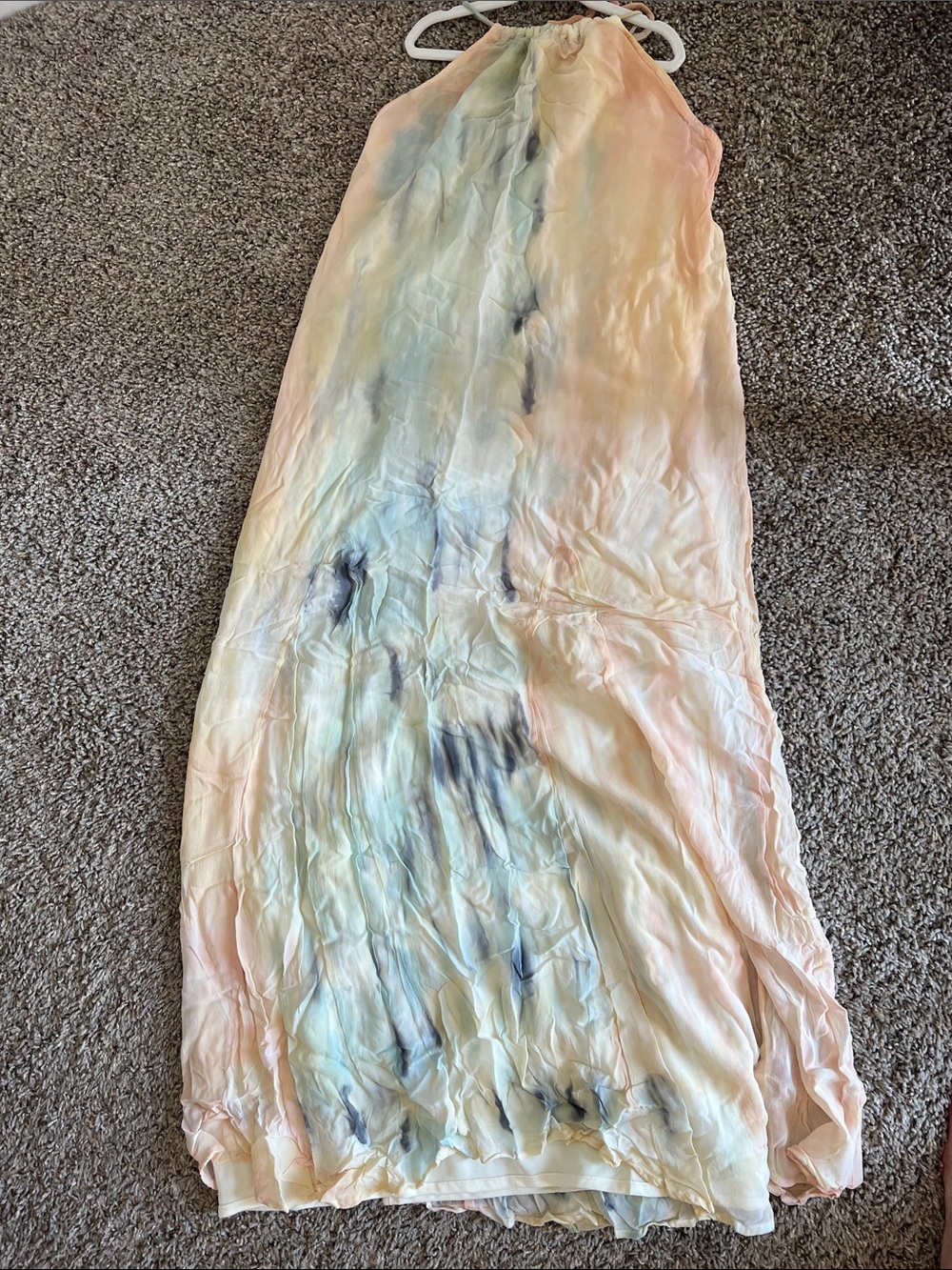 YOUNG FABULOUS & BROKE Elie Trapeze Buttercup Picnic Tie Dye Maxi Dress